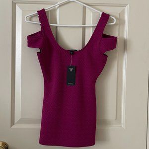 NWT Guess Purple Cold Shoulder Top Size XS